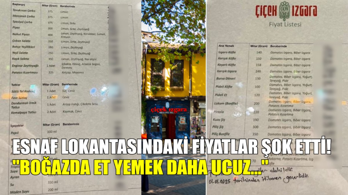 Bursa'daki esnaf lokantası fiyatlarıyla şoke etti! "Boğaz'da et yemek daha ucuz"