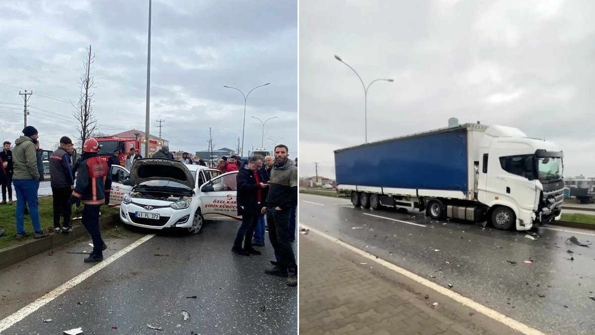 Sakarya'da tır ile otomobil çarpıştı: 4 yaralı