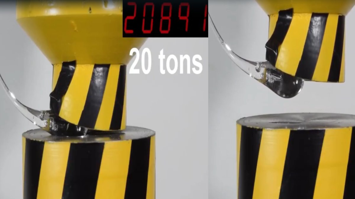 Bilim kurgu filmi değil gerçek: Bu cam damlası 20 tondan fazla basınca dayandı, hidrolik presi yamulttu!