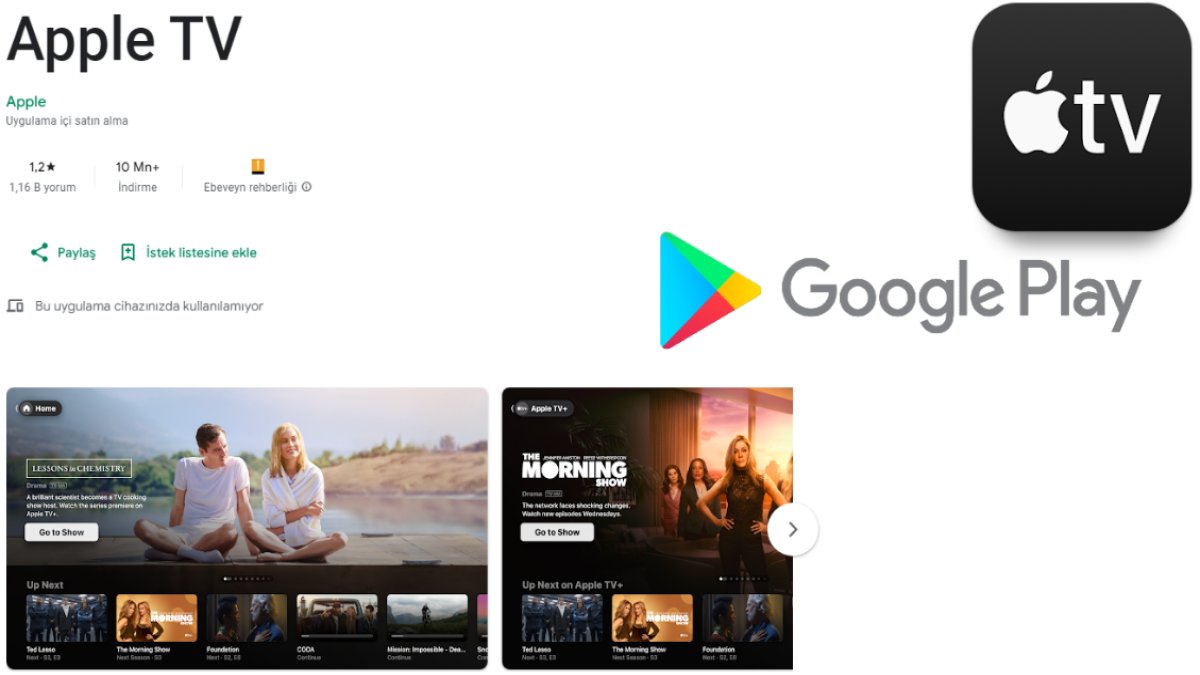 Apple TV Android'e geliyor! Google Play Store'dan erişebileceksiniz