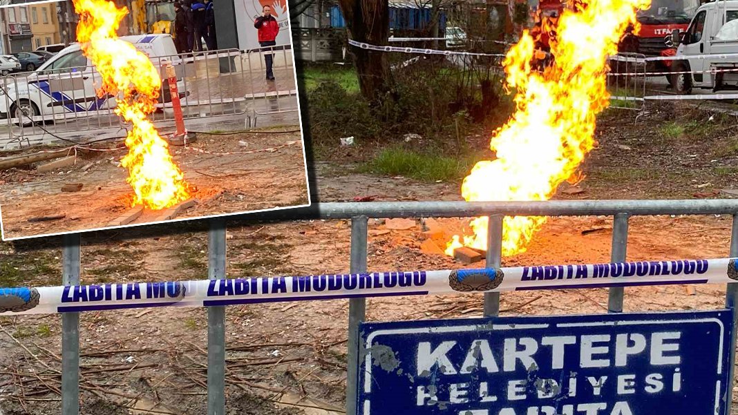 Kocaeli'de sondaj sırasında ilginç olay: Metan gazı 22 saattir yanıyor