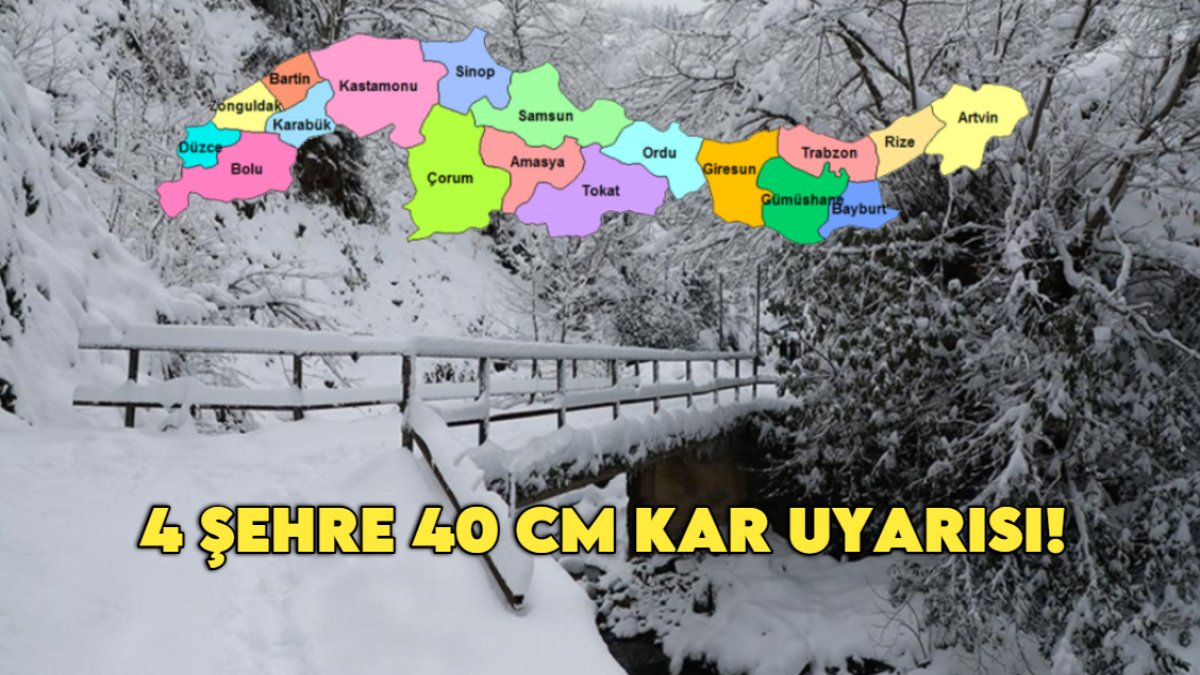 Karadeniz'de kara kış alarmı! Ünlü meteorolog 4 şehri uyardı: 40 cm'yi aşkın kar bekleniyor!
