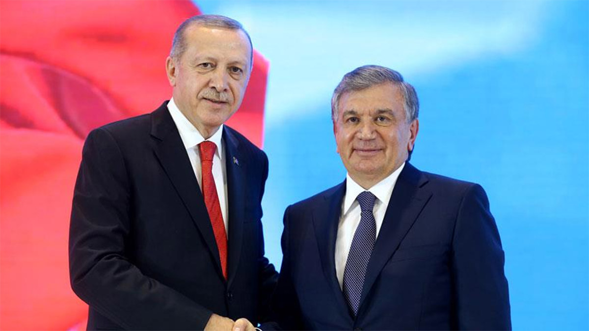 Erdoğan, Özbekistan Cumhurbaşkanı Mirziyoyev ile görüştü