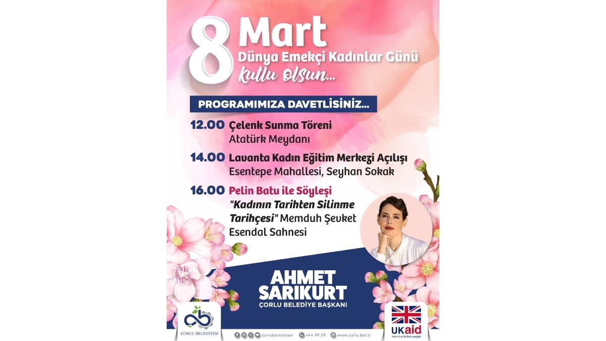 Çorlu Belediyesinden 8 Mart’a anlamlı program