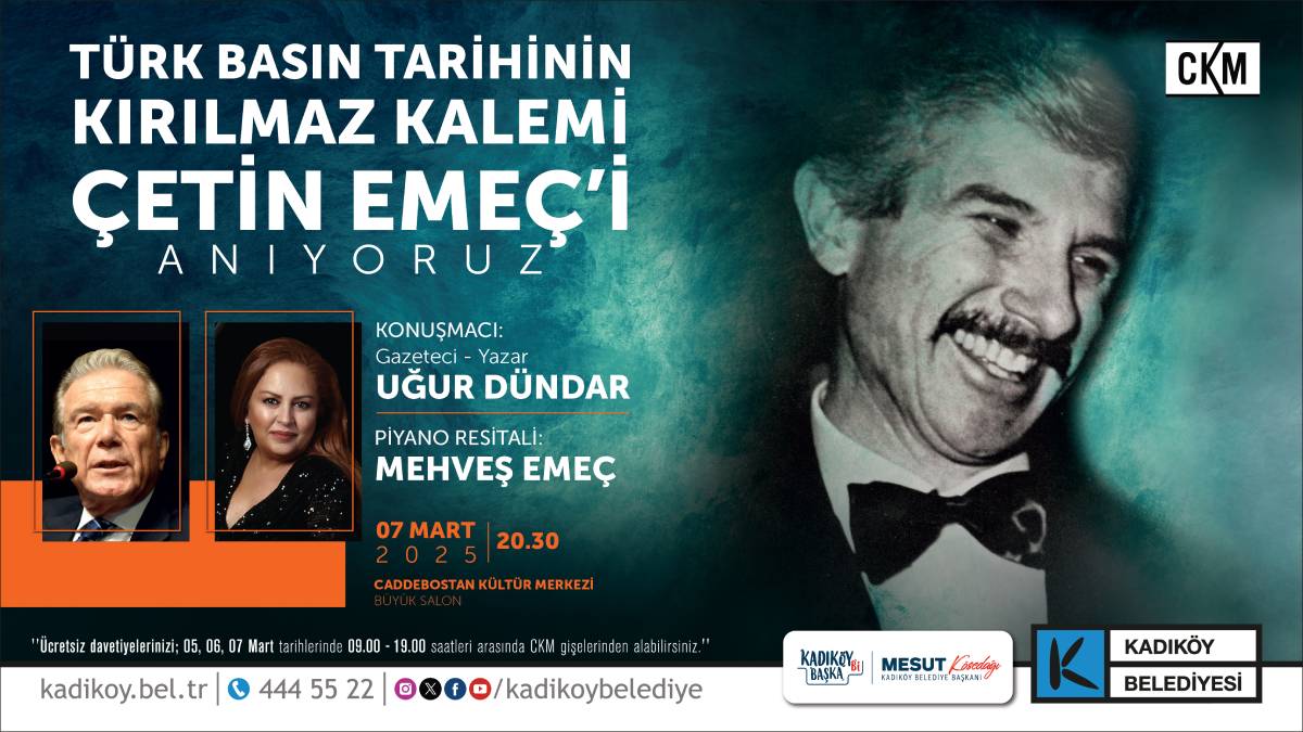 Çetin Emeç Kadıköy’de anılacak