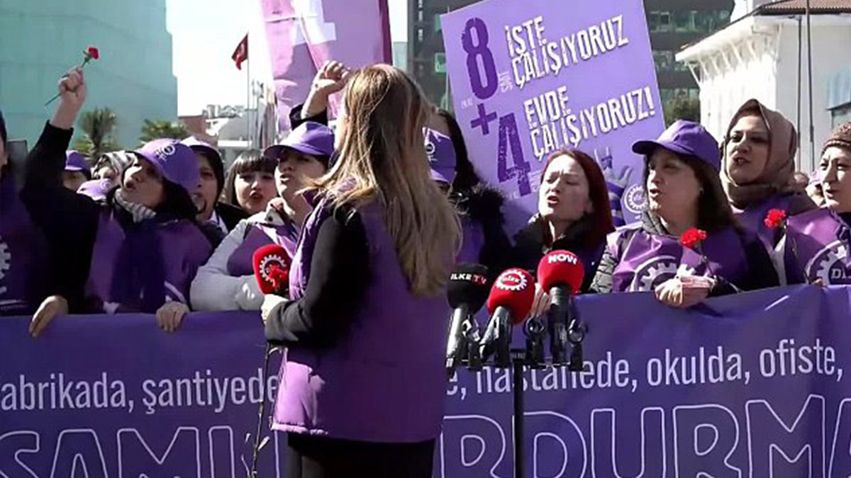 DİSK'li kadınlar yurt çapında iş bıraktı: Yaşamı durduruyoruz...