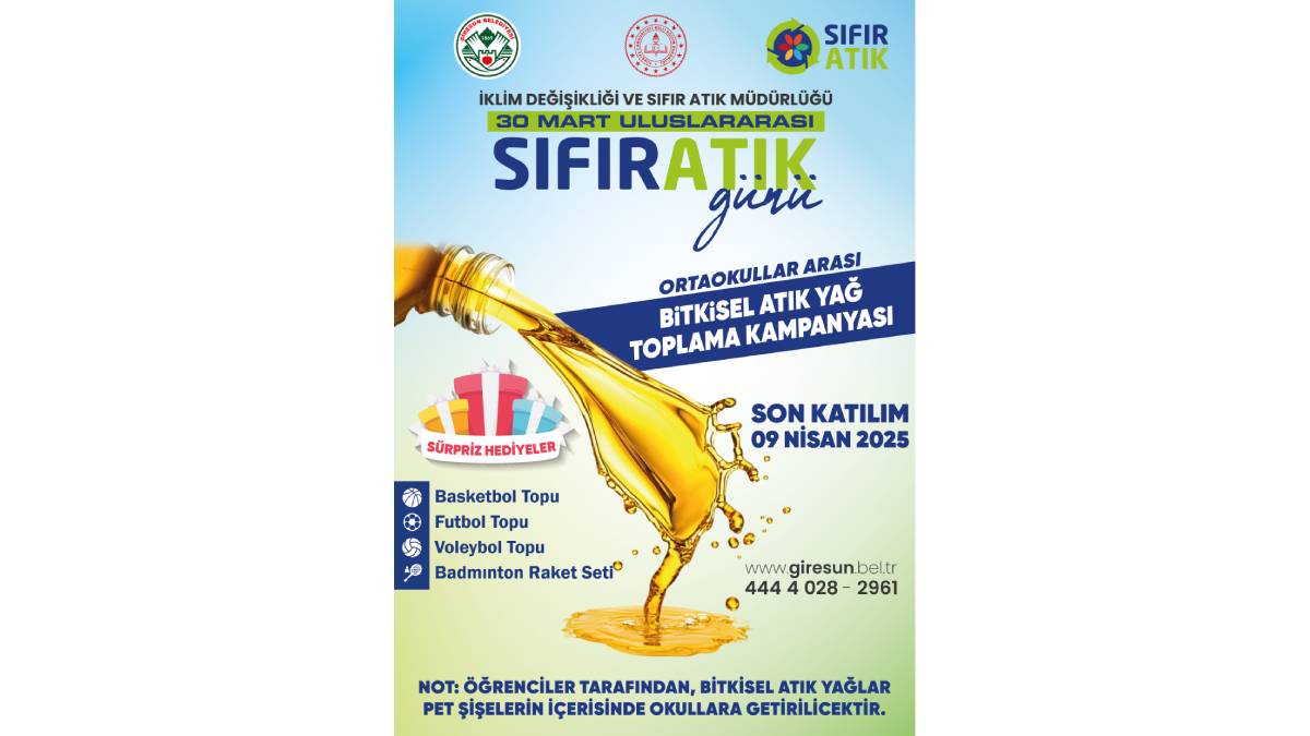 Ortaokullar arası Bitkisel Yağ Toplama Kampanyası düzenledi