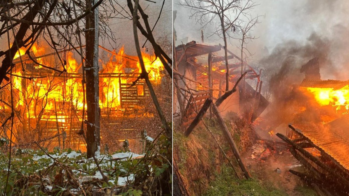 Artvin'de iftar vakti korkutan yangın: İki ahşap ev kullanılamaz hale geldi