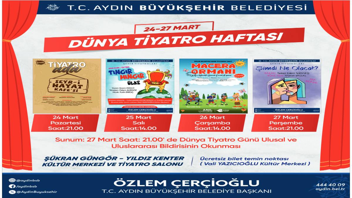 Aydınlılar Dünya Tiyatro Haftası etkinlikleri ile buluşuyor