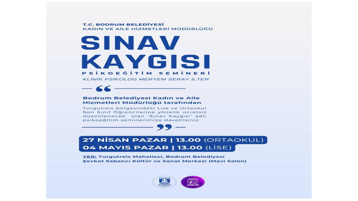 Belediyeden öğrencilere ‘Sınav Kaygısı’ konulu psikoeğitim semineri