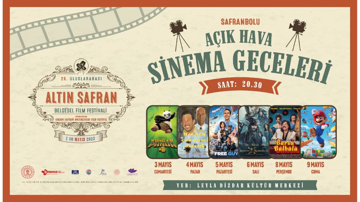 Safranbolu'da perdeler gökyüzüne açılıyor: Açık Hava Sinema Geceleri başlıyor!