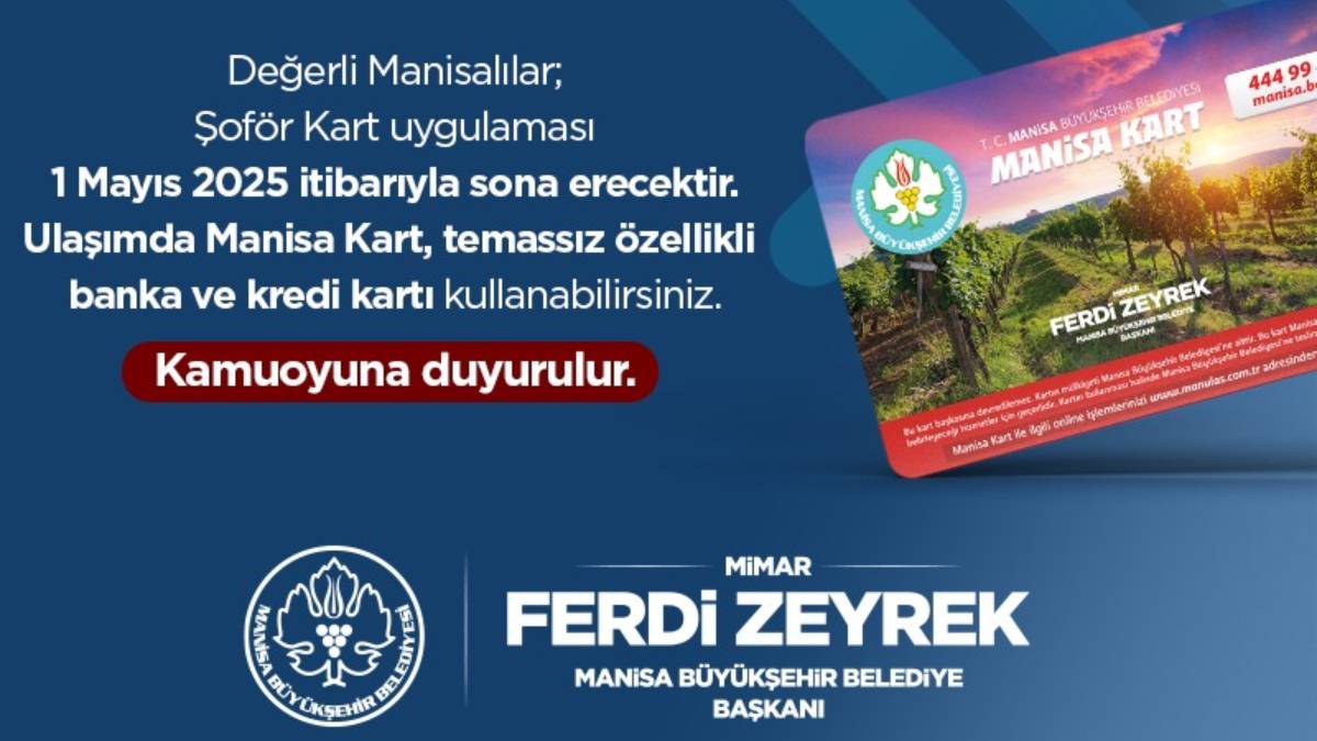 Toplu ulaşımda yeni dönem: Manisa Kart ve temassız özellikli banka kartları kullanılacak