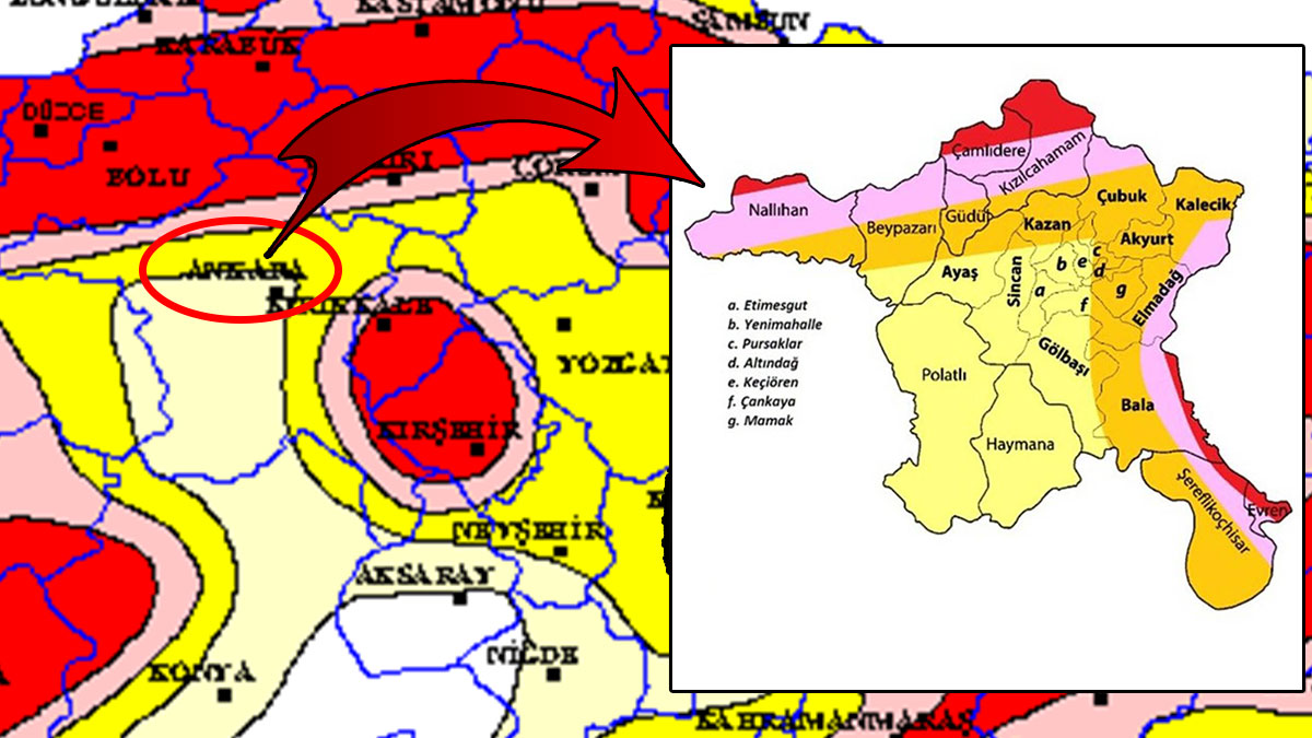 Bu haritaya bakmadan Ankara'ya yerleşmeyin! İşte Başkent'in deprem riski en yüksek ve düşük ilçeleri