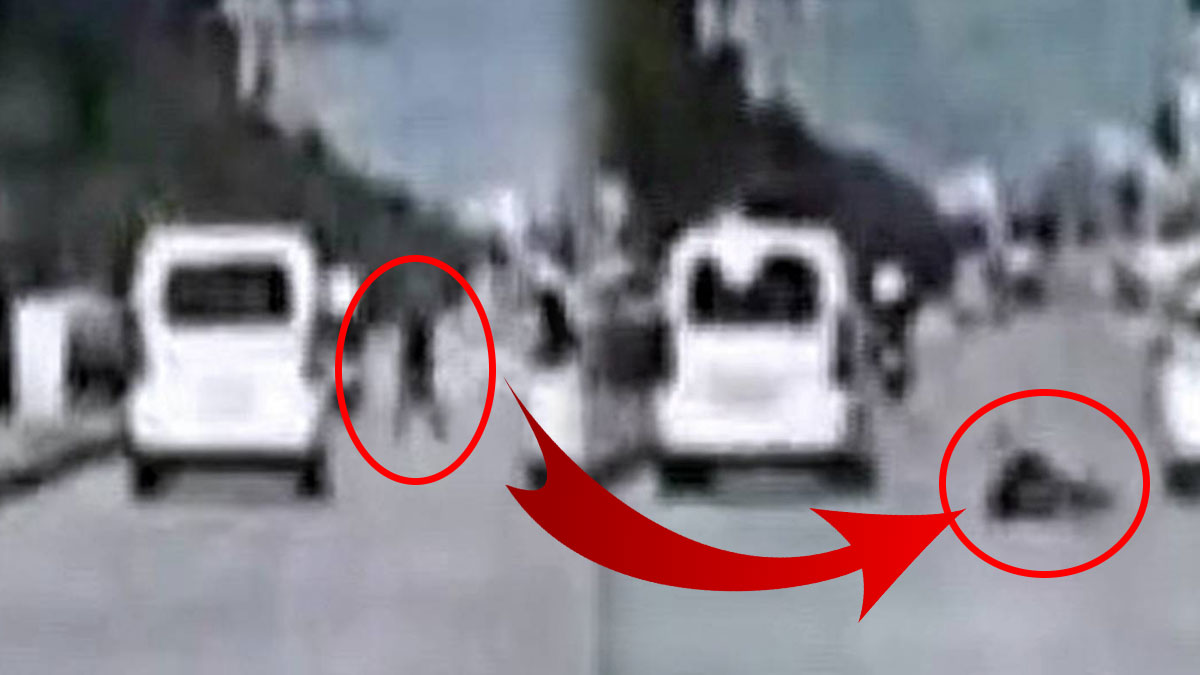 Karşıya geçmeye çalışan kadına böyle çarpıp kaçtı! Saç baş yoldurtan kaza kamerada