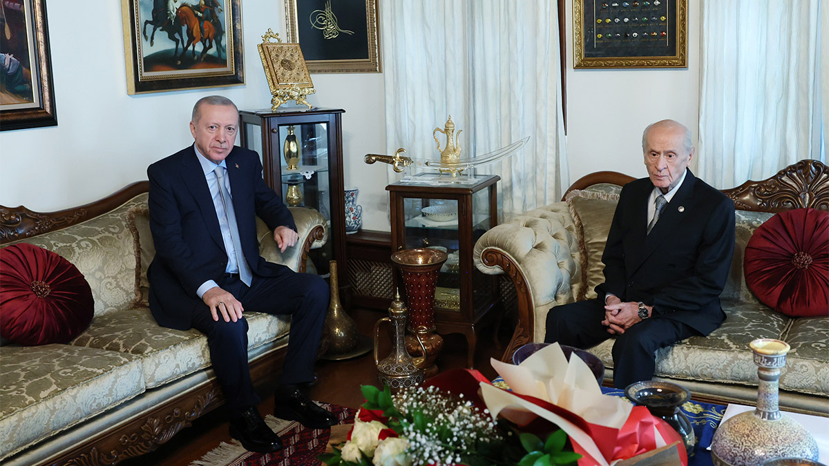 En son 9 Ocak'ta bir araya gelmişlerdi! Erdoğan, Bahçeli'nin konutunda