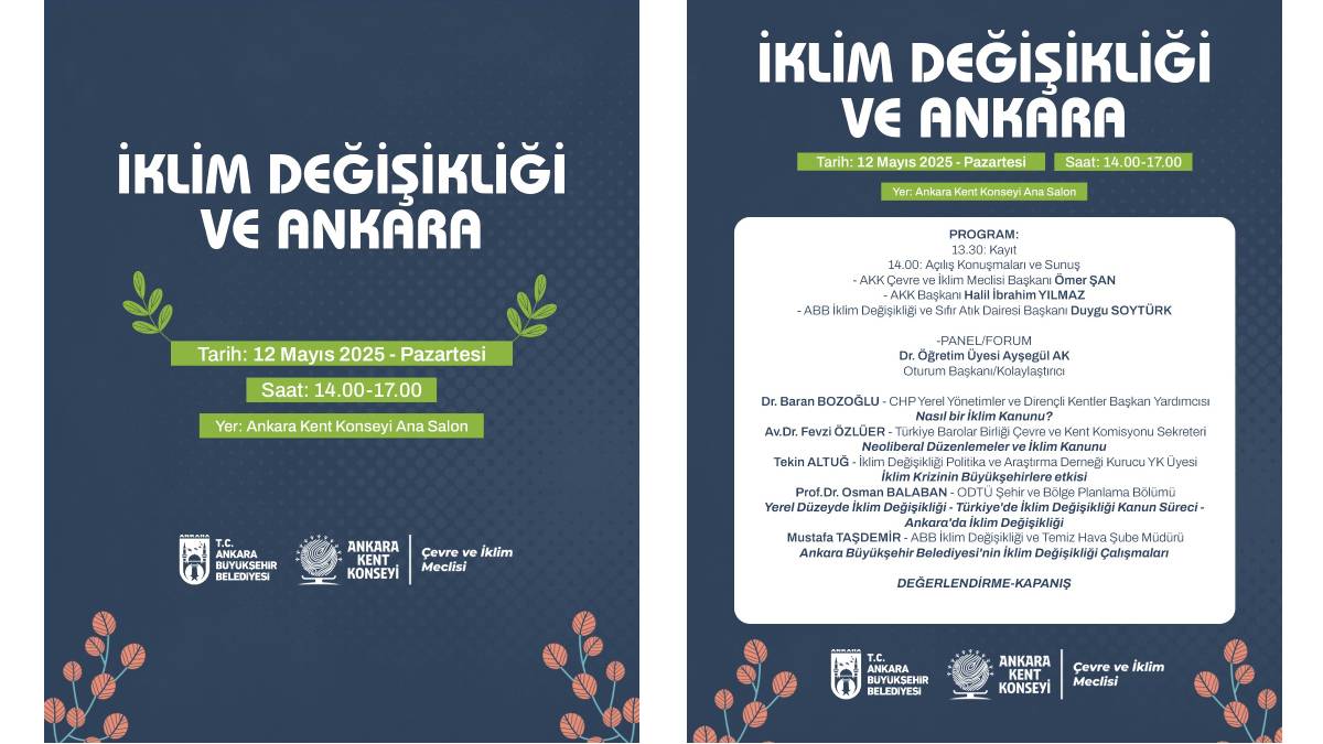 Ankara Kent Konseyi “İklim Değişikliği ve Ankara” paneline ev sahipliği yapıyor