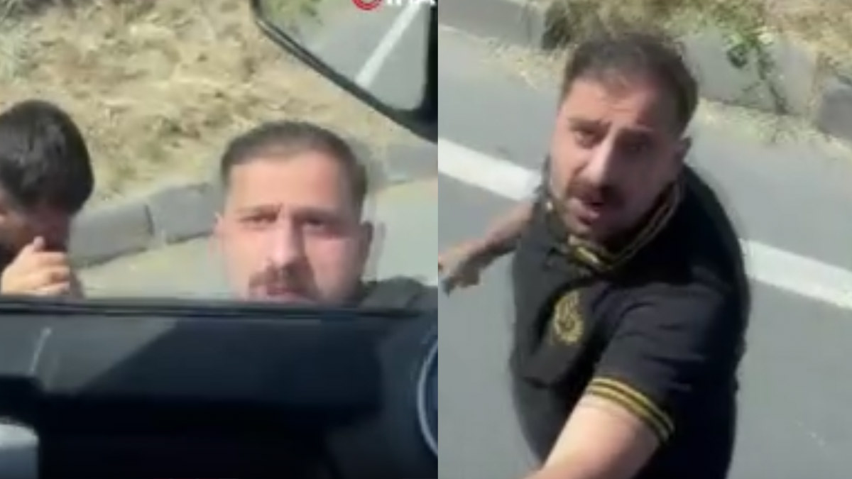 Trafikte sandalyeli saldırı kamerada: Tır şoförüne dehşeti yaşattılar