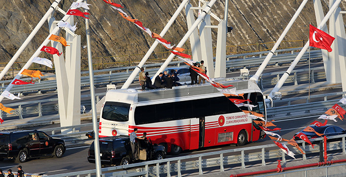 Cumhurbaşkanı Recep Tayyip Erdoğan 3. Köprü'den geçti