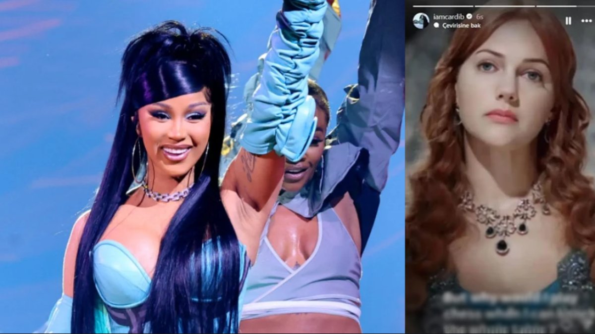 Muhteşem Yüzyıl fanı ünlü rapçi Cardi B paylaştı! Instagram'da Hürrem Sultan'lı göndermeyi hikaye: Meryem Uzerli'den cevap