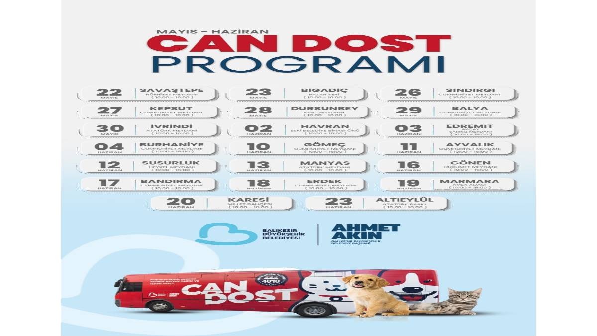 Can Dost’un Mayıs-Haziran takvimi belli oldu