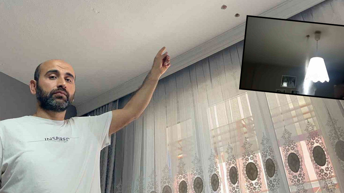 Abisini evden çıkarmak için tavanı hiltiyle deldi: Çocuklarım savaş çıktı zannetti