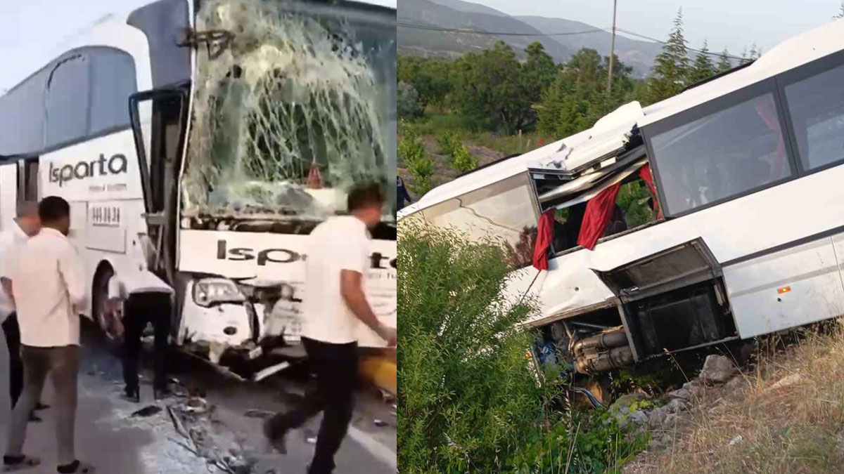 Isparta'da can pazarı... İki otobüs çarpıştı: 1'i ağır 27 yaralı