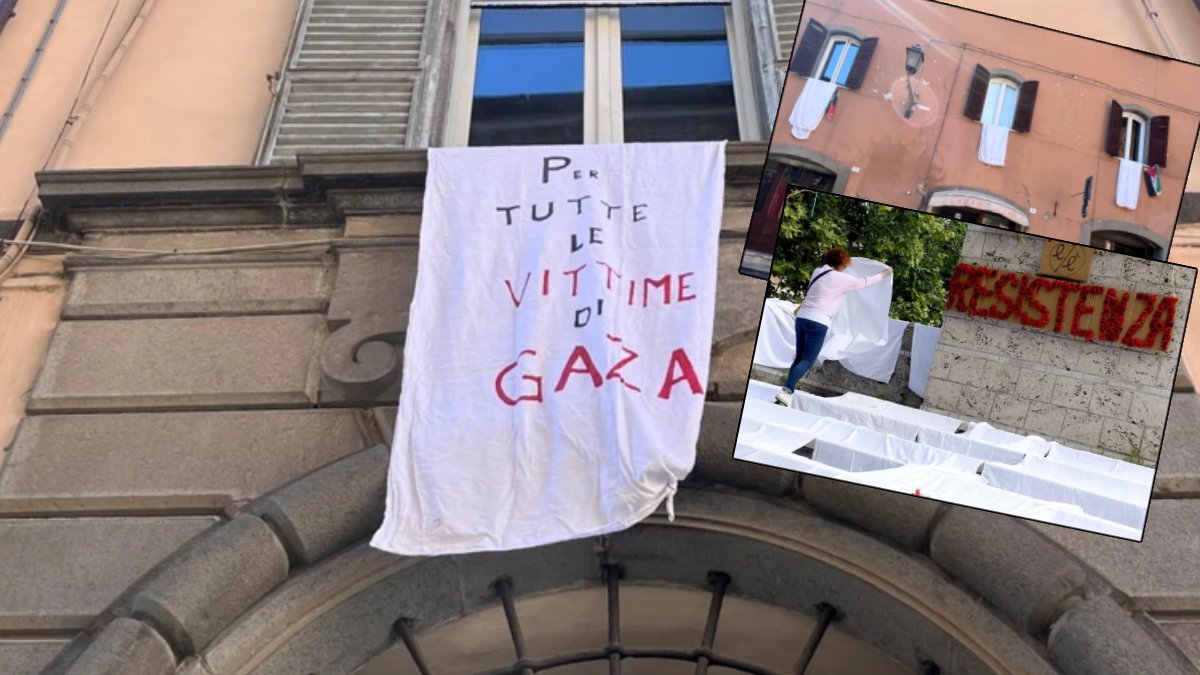 Beyaz çarşaflarla sessiz protesto: İtalya’da Gazze için '50 bin kefen' eylemi