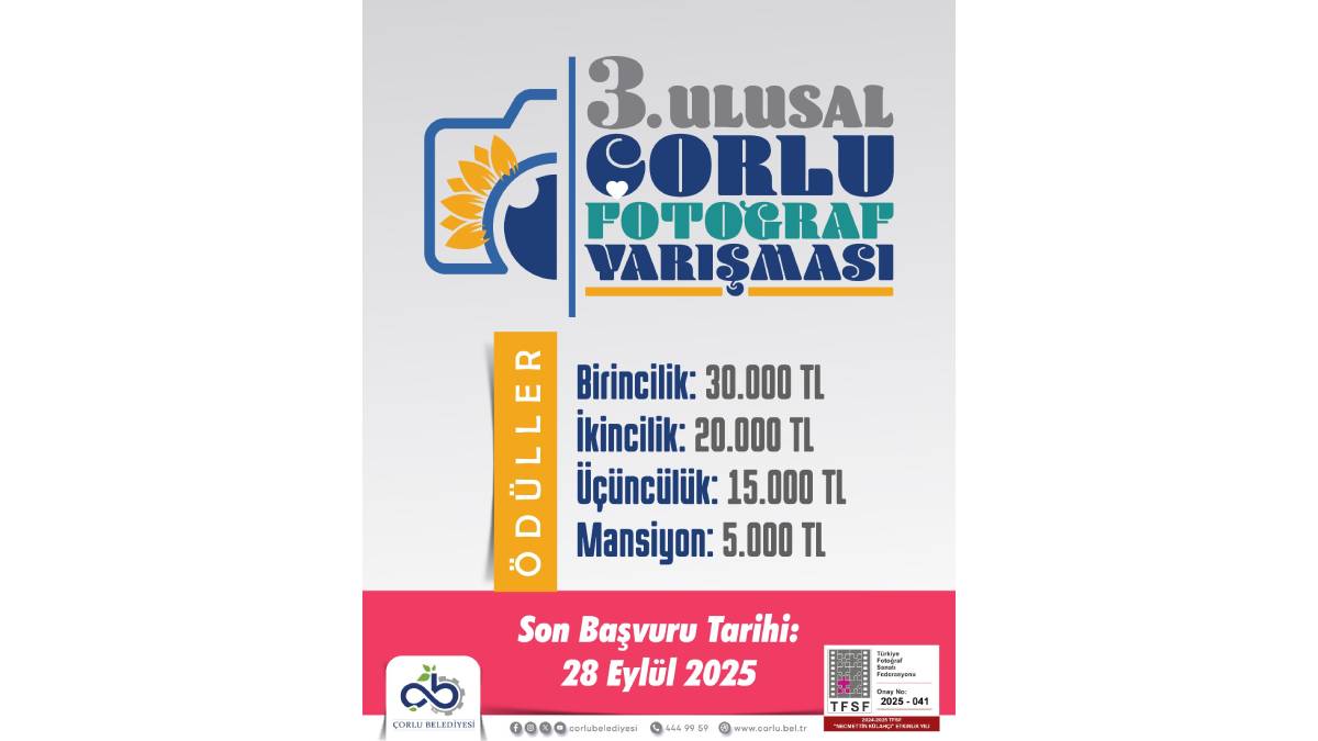 3. Ulusal Çorlu Fotoğraf Yarışması başladı