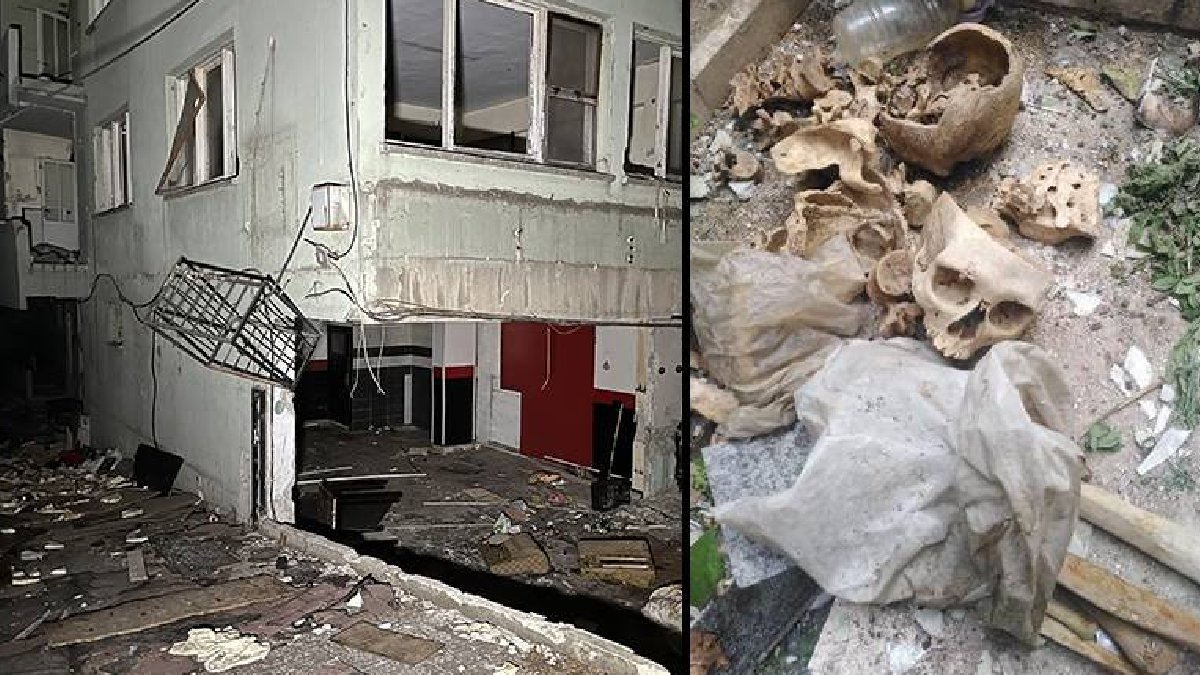 İzmir'de metruk binada korkunç keşif: Poşetlerde kafatasları bulundu