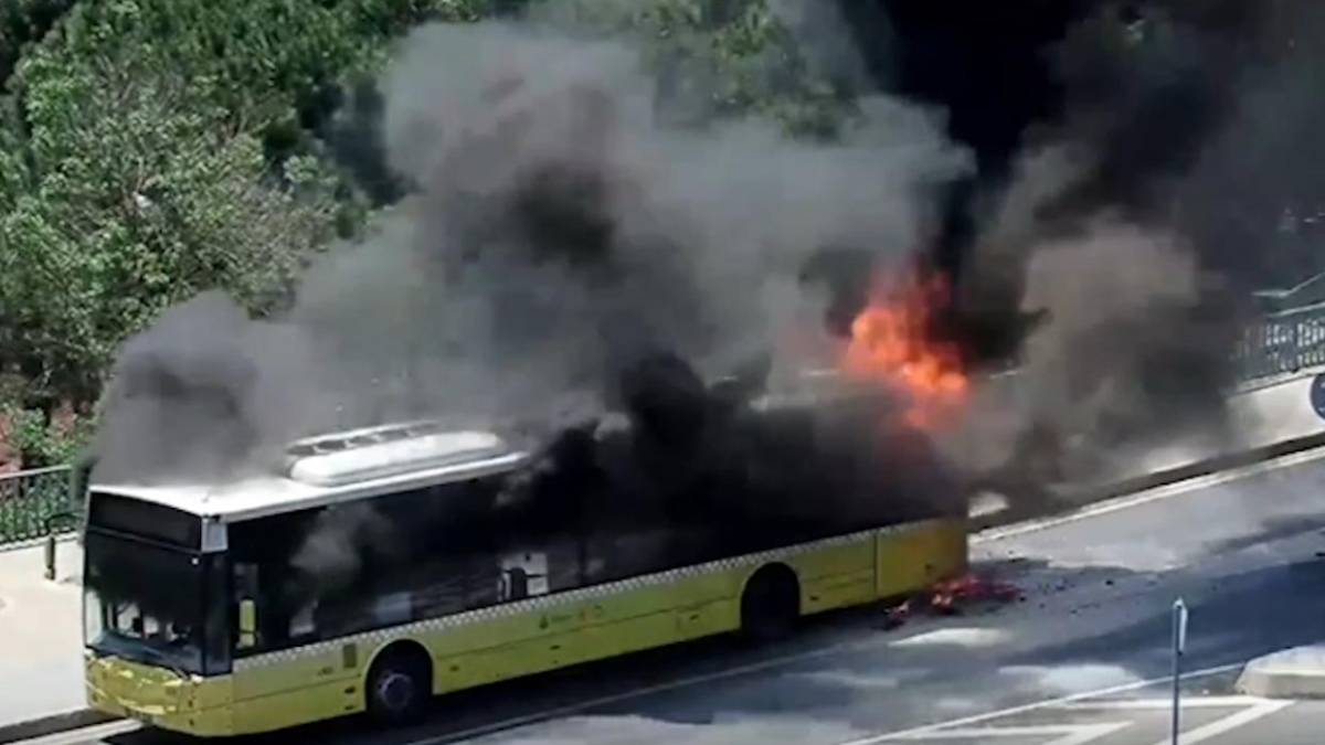 Sarıyer'de İETT otobüsünde yangın çıktı