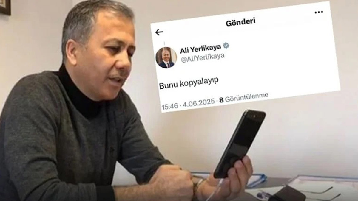 Yerlikaya yanlış yere tweet attı: Bunu kopyalayıp...
