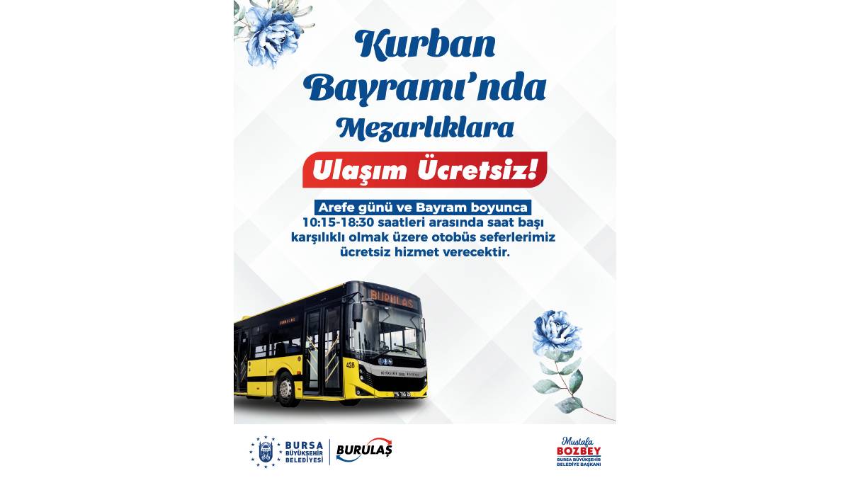 Bursa’da Kurban Bayramı boyunca ulaşım ücretsiz