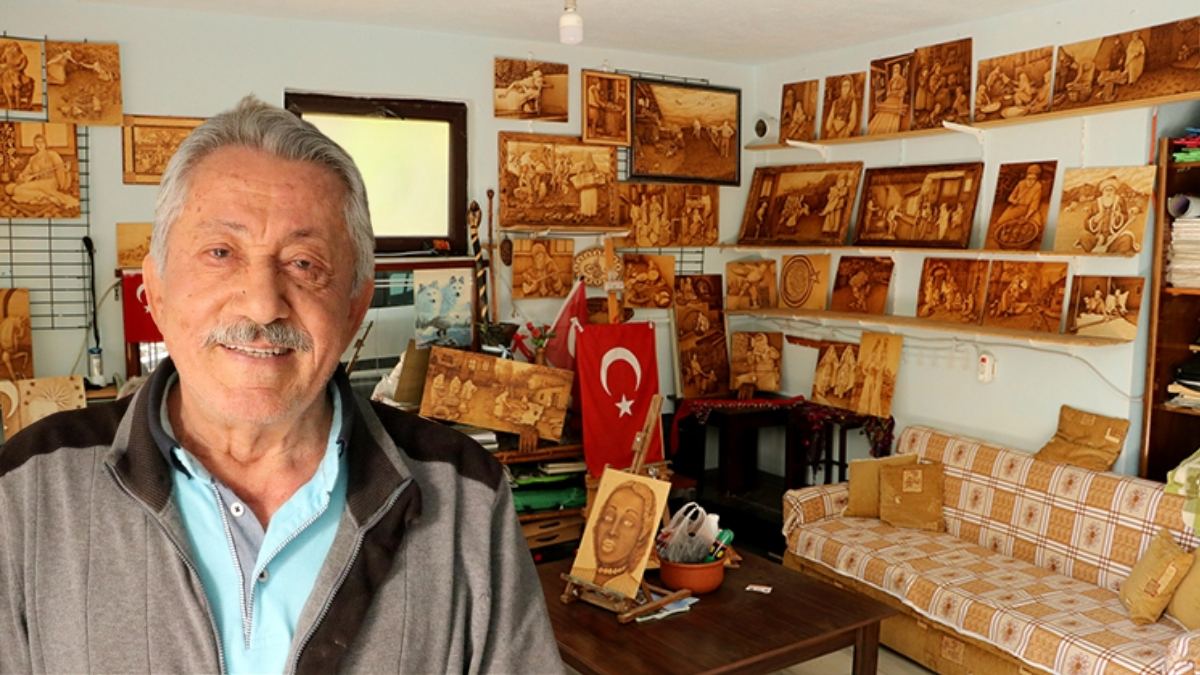 29 yıldır bu işi yapıyor, ahşapları yakarak harikalar yaratıyor! Tabloların her biri emek kokuyor