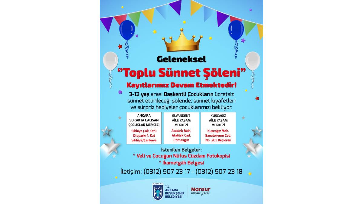 Geleneksel “Toplu Sünnet Şöleni” için kayıtlar devam ediyor