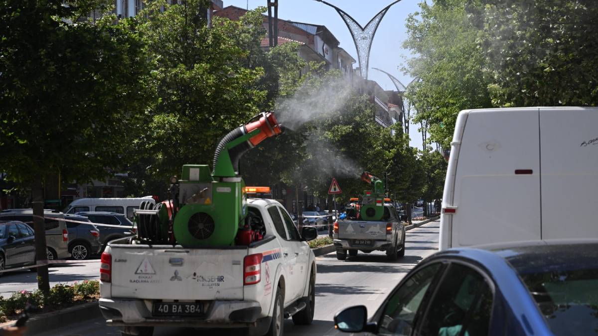 Kırşehir Belediyesi, şehrin muhtelif yerlerinde ilaçlama çalışmaları yapıyor