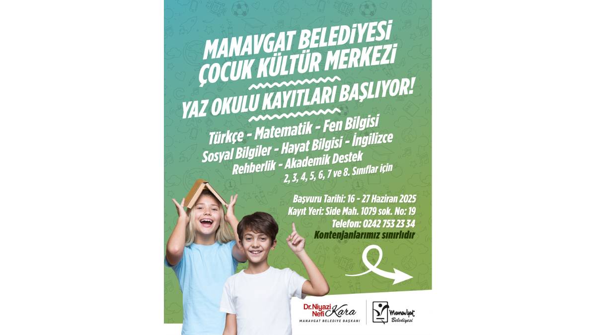 Manavgat Belediyesi yaz okulu kayıtları başlıyor