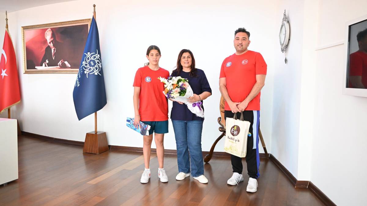 Başkan Çerçioğlu’na Aydın’ın gururu olan genç sporcudan ziyaret