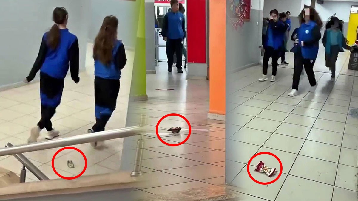 O çöpü kim alacak? Okulda gülümseten sosyal mesaj! En basit detayda bile büyük dersler saklı