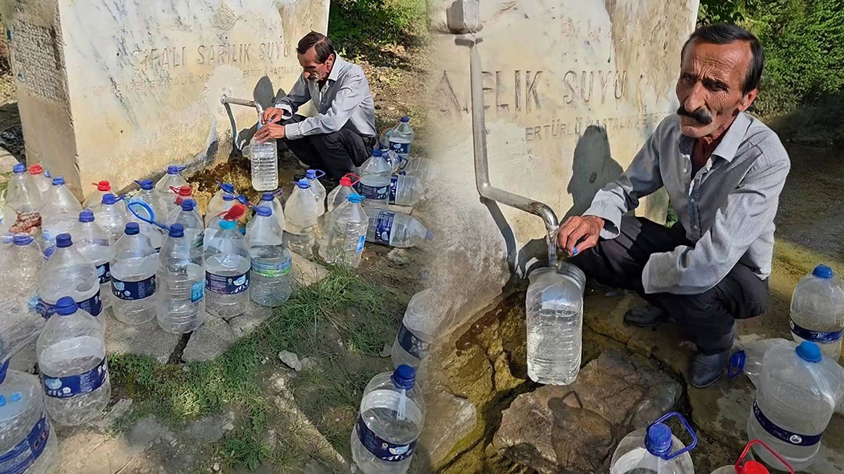 Çeşmeyi işgal eden şahıs, su dolduranlara izin vermedi! 'Şifalı su mafyası' vakası hayrete düşürdü