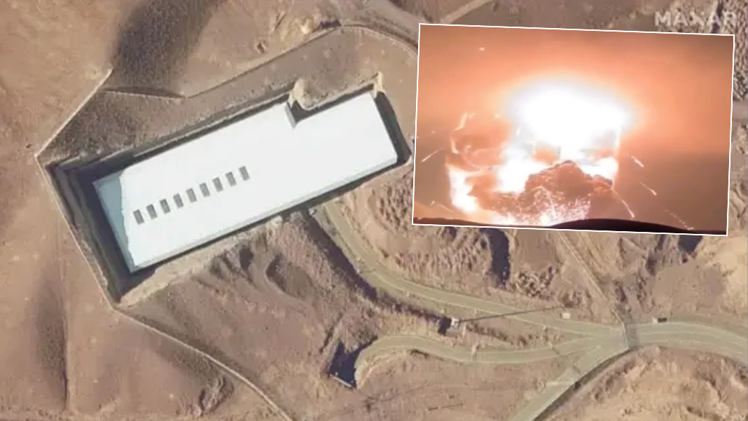 Fordo Nükleer Tesisindeki patlamadan ilk görüntü: Alevler gökyüzüne ulaştı