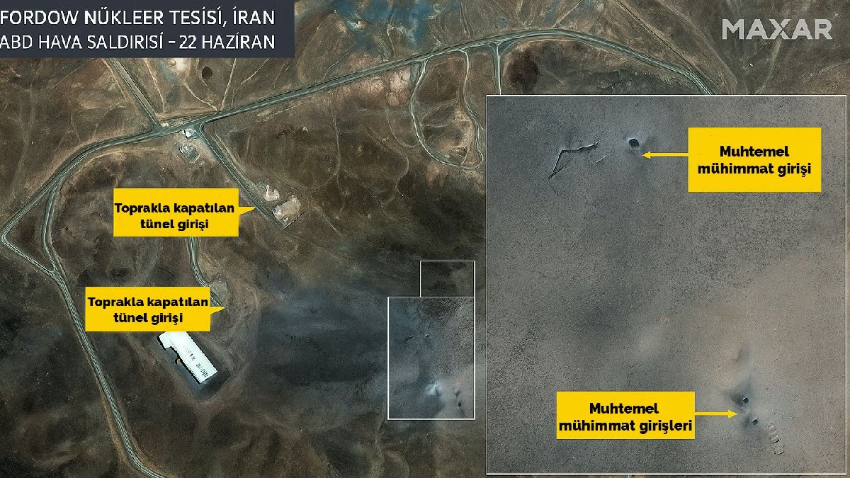 ABD sığınak delici bomba ve Tomahawk füzeleriyle vurmuştu: Fordo’dan ilk görüntü