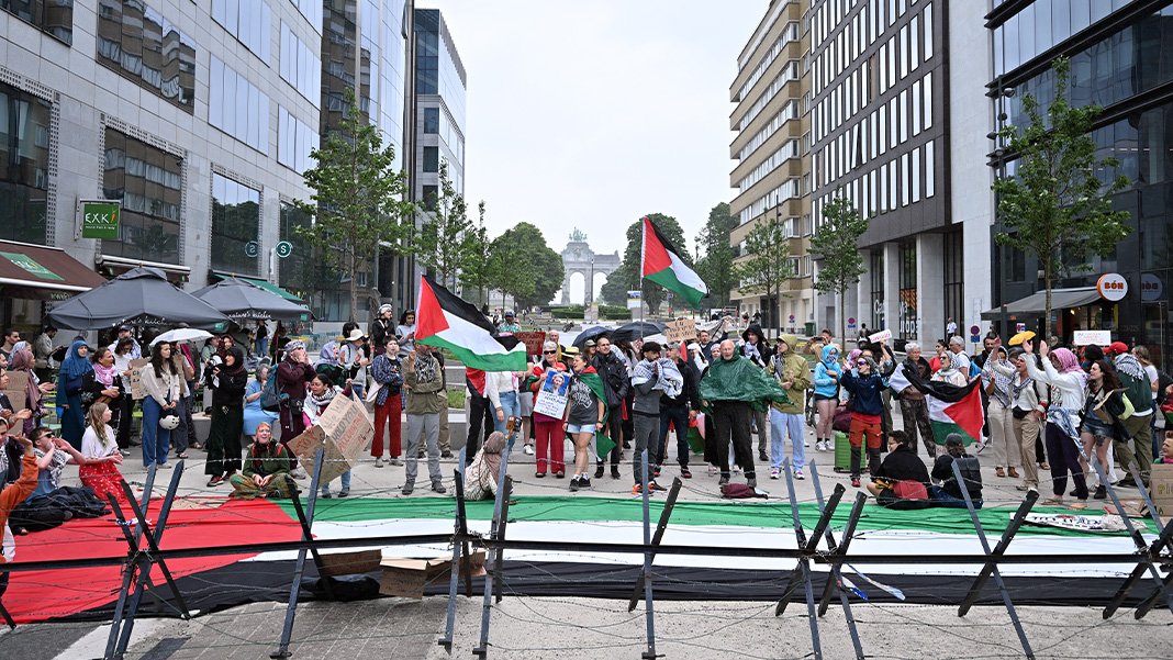 Belçika’da Filistin yanlısı göstericilerden İsraille silah ticareti süren şirketlere protesto