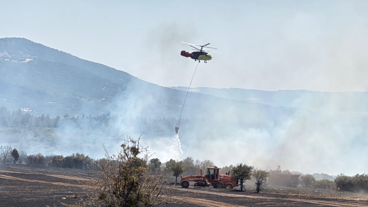 Uşak'ta makilik alanda yangın