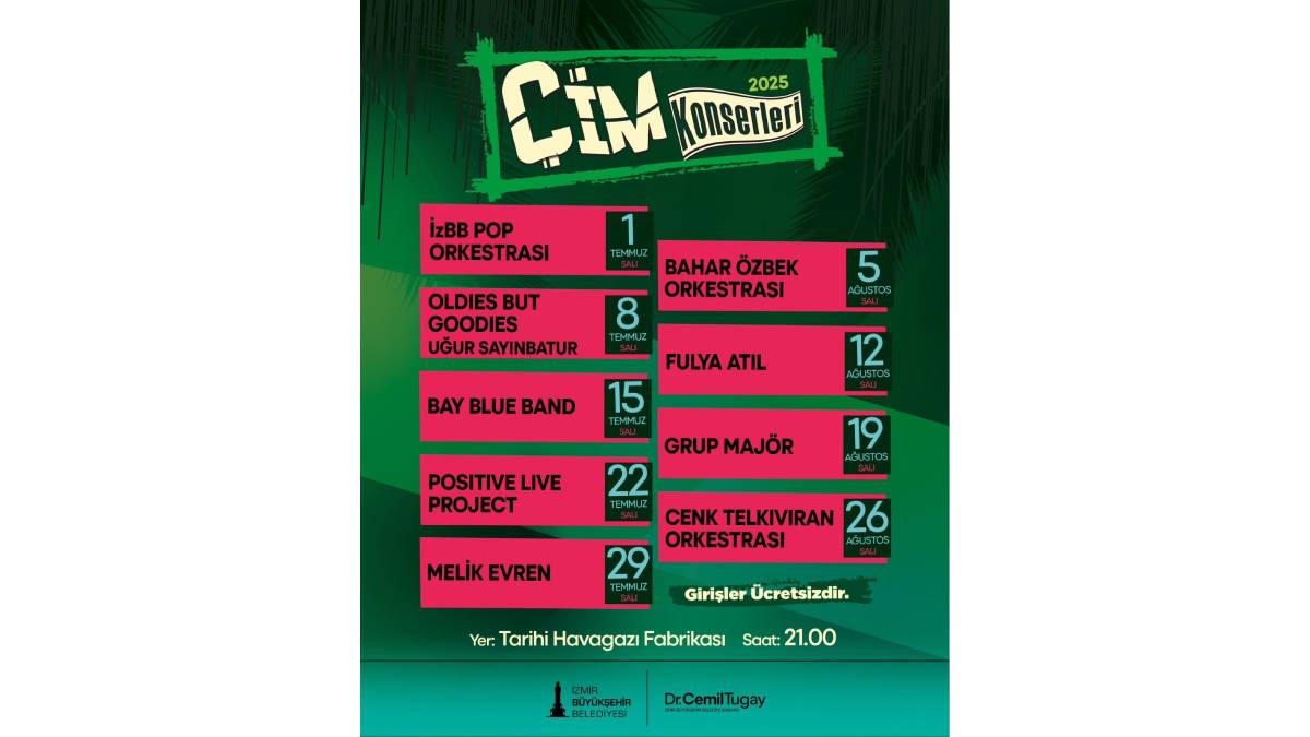 Çim Konserleri 1 Temmuz’da başlıyor