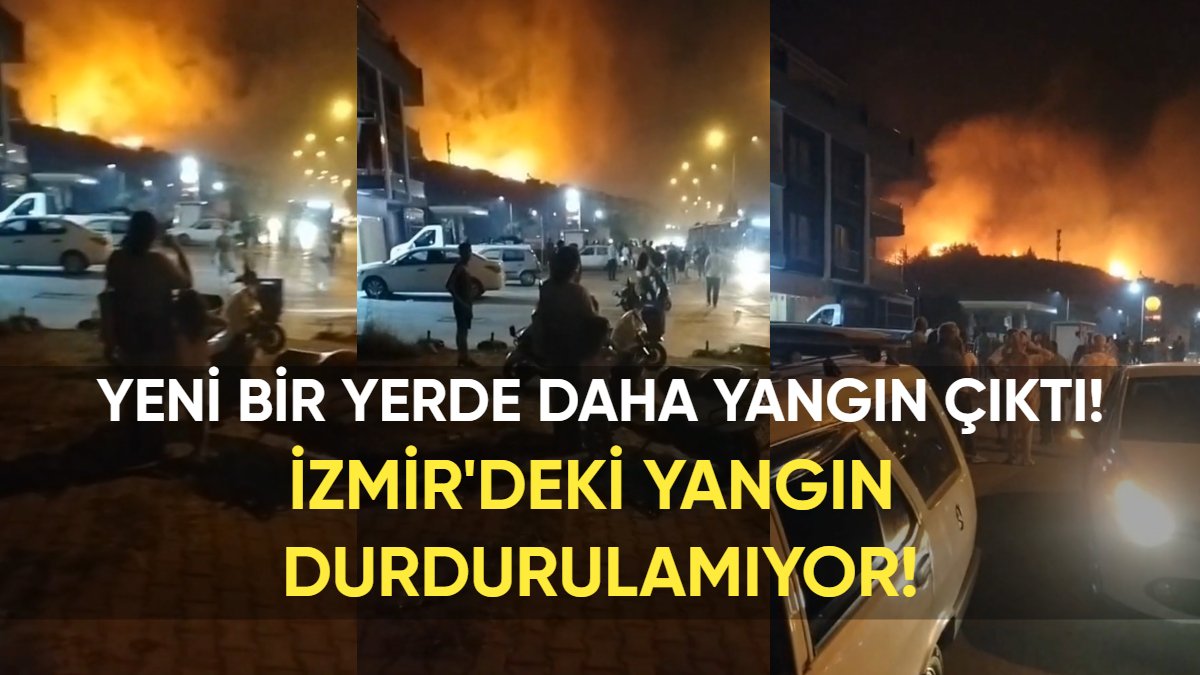 İzmir'deki yangınlar bir türlü durdurulamıyor! Yeni çıkan yangın yerleşim bölgesini tehdit ediyor: Vatandaşlar caddelere döküldü