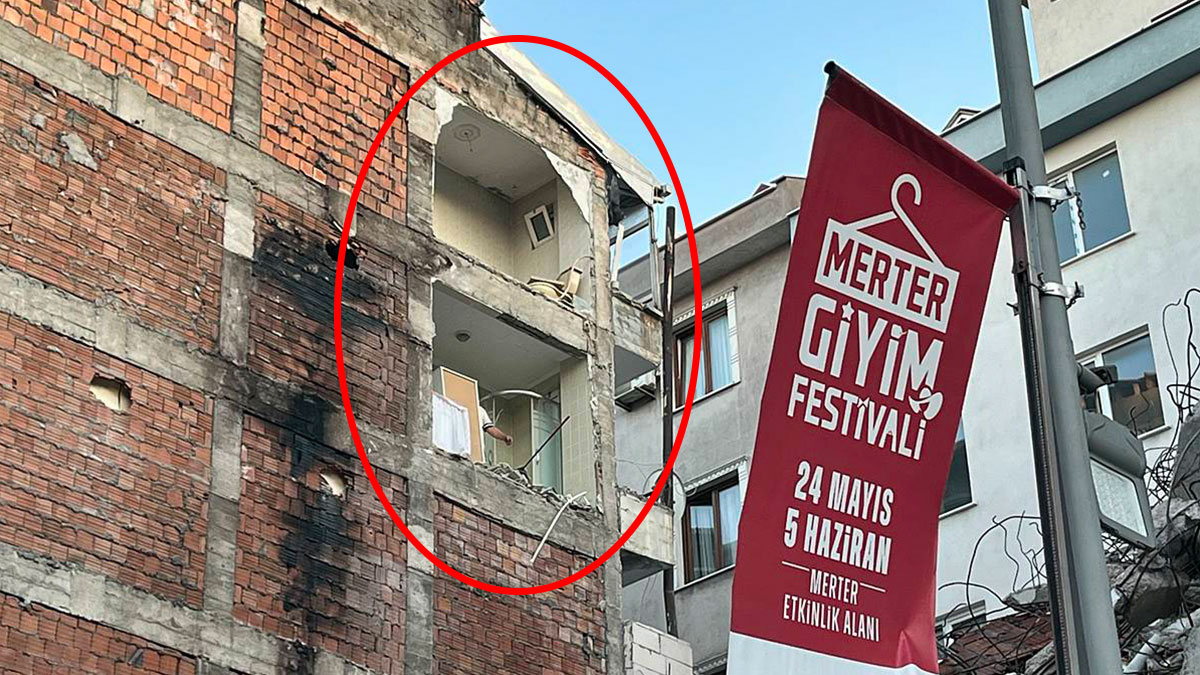 Kentsel dönüşümde şoke eden görüntü: 4. ve 5. katın duvarı yokmuş! Bina tahliye edildi, yıkıma ara verildi