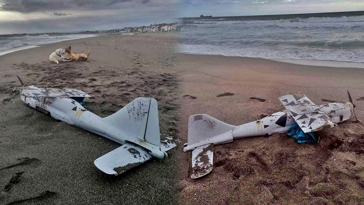 Karasu'da kamikaze tipi İHA bulundu! Sabah yürüyüşü yapanlar fark etti