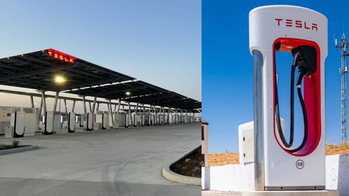 Tesla'dan dünyada bir ilk: Elektrik şebekesine bağlı olmayan dev güneş enerjili şarj istasyonu açıldı!