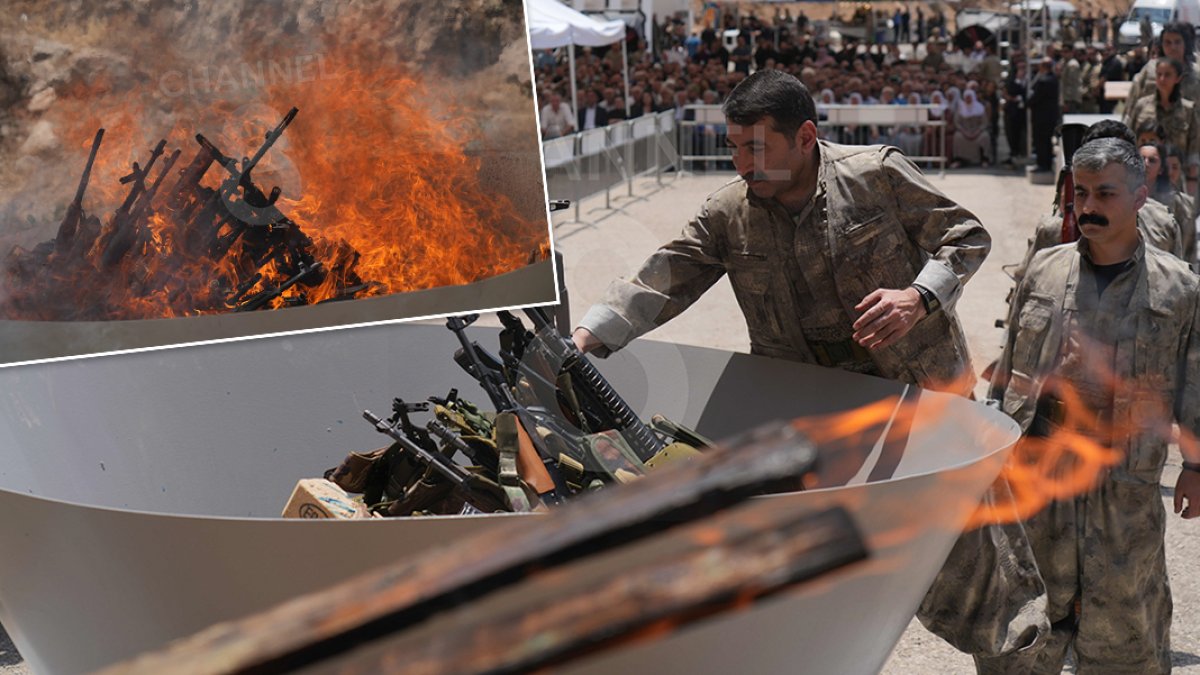 Süleymaniye’deki tarihi törenden ilk görüntüler: PKK'lı ilk grup silah bıraktı