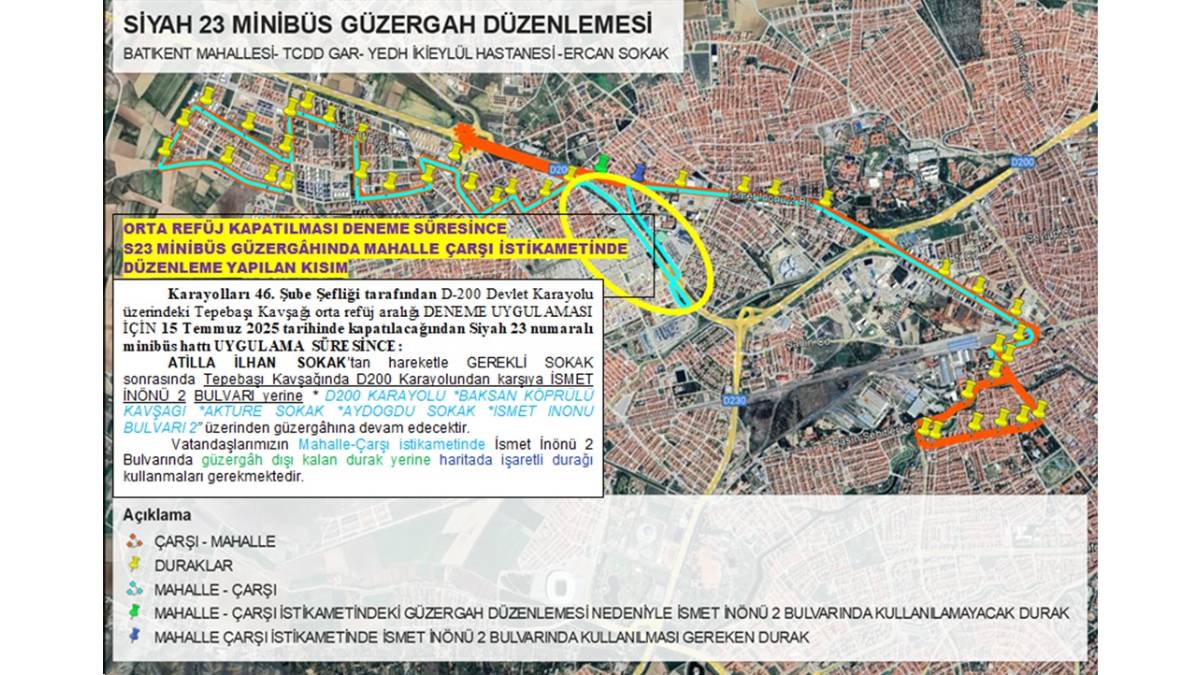 Tepebaşı Kavşağı yarın kapatılıyor